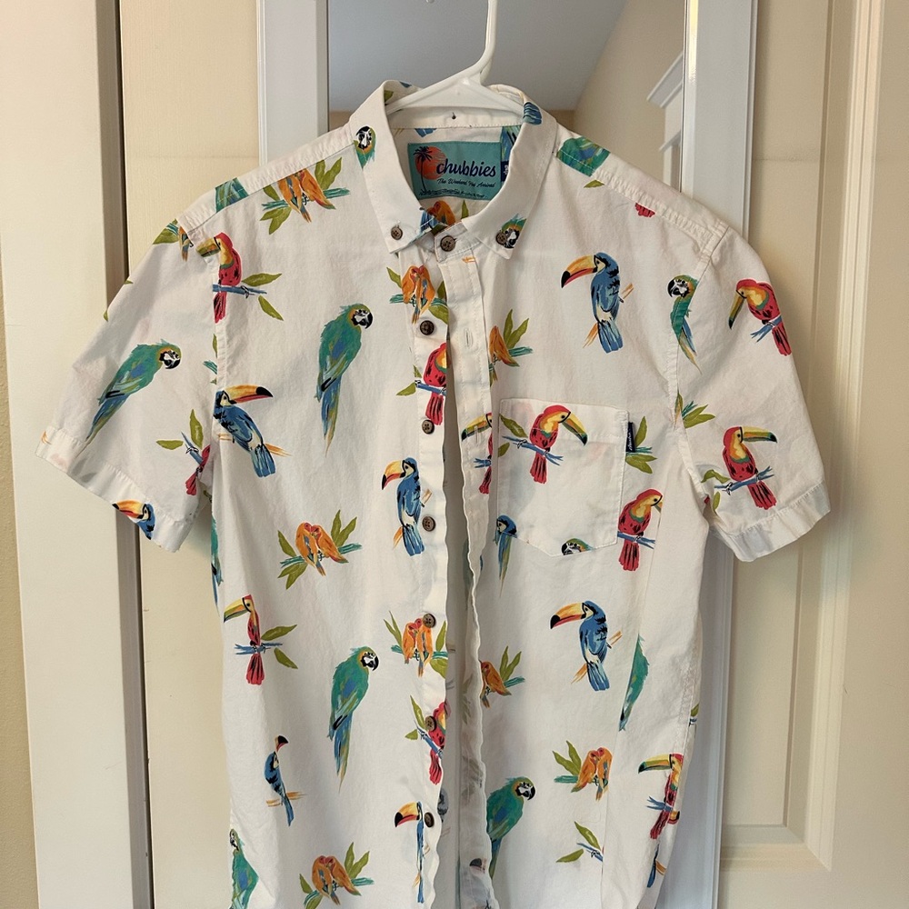 Chubbies White Marine Print Button Down Shirt